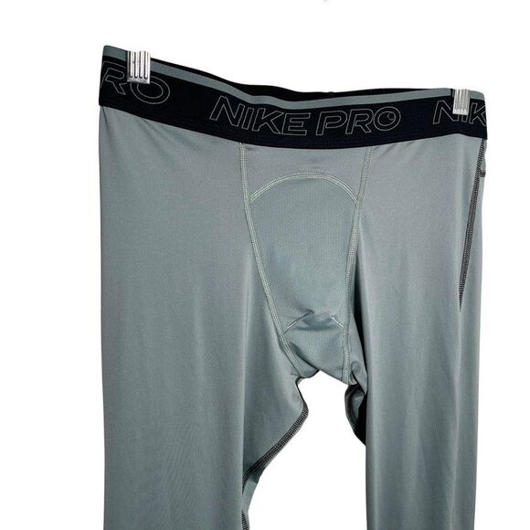 Nike Pro Leggings Men's Large Dri-Fit Tight Fit Pull On Green Athletic Active - Picture 2 of 9